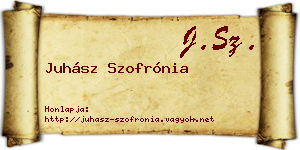 Juhász Szofrónia névjegykártya